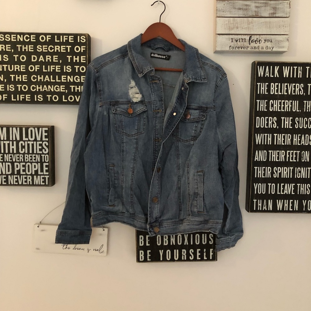 Plus Size Jean Jacket, 2X